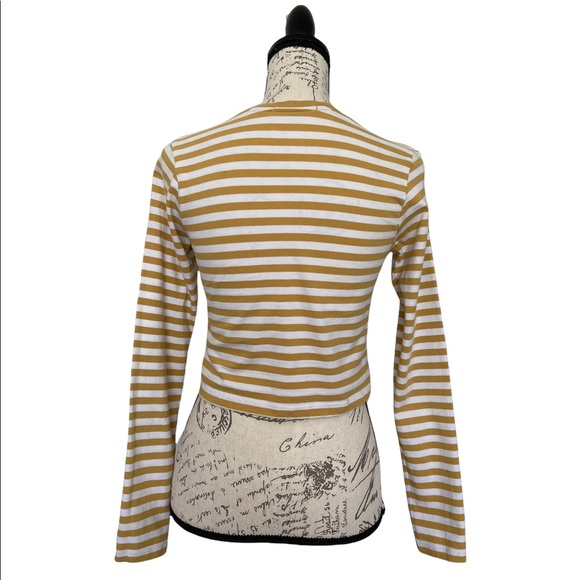 Brandy Melville Striped Crop Shirt Size 4 - Picture 2 of 7